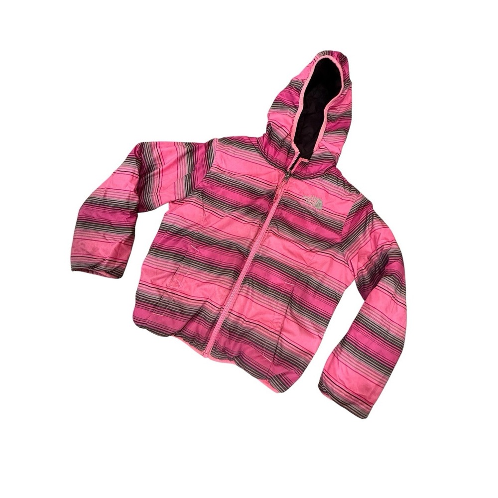 The North Face Black Pink Down Reversible Puffer Jacket Kids Girls XS 6 - Picture 3 of 7
